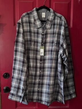 Goodfellow & Co Blue and Gray Plaid Button-Down Shirt